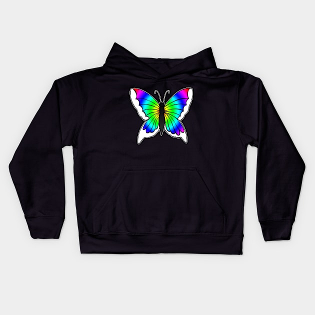 Rainbow Butterfly Kids Hoodie by julieerindesigns